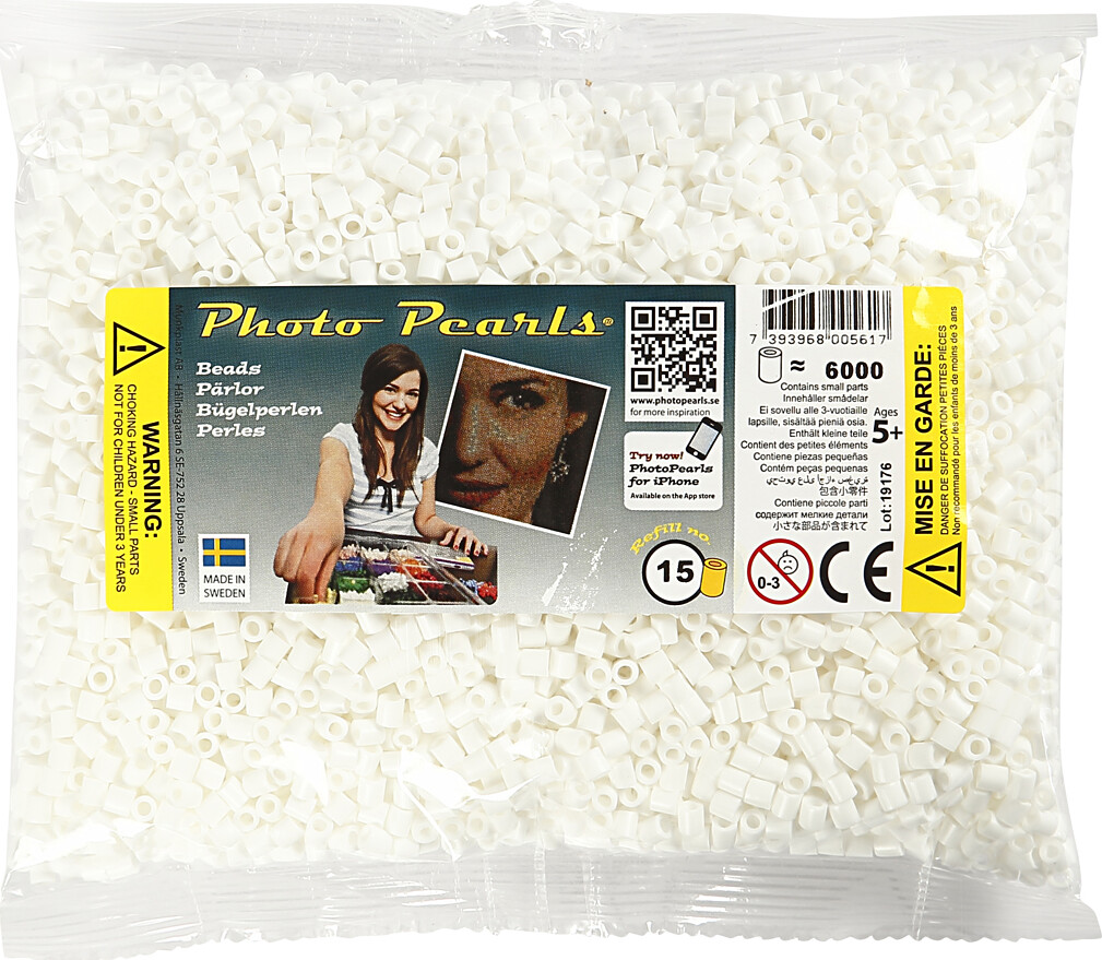 Photopearls - Medium - Hvid 15 - 6000 Stk. - Nabbi Fotoperler