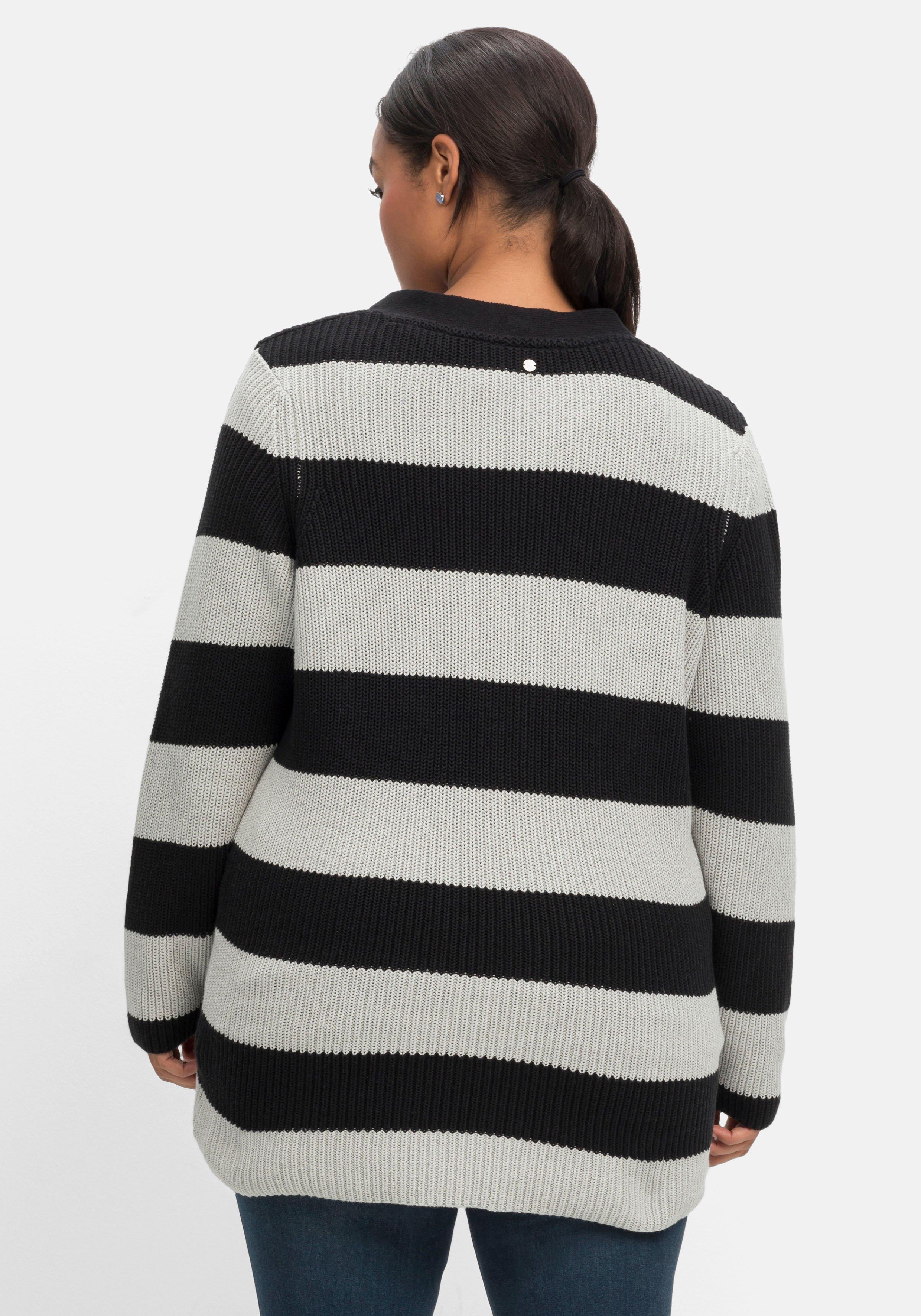 Strickjacke im Colourblocking, aus weicher Baumwolle