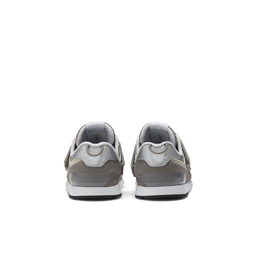 New Balance 574 NEW-B Hook & Loop Wide Sneakers, Raincloud/Silver Metallic, 21