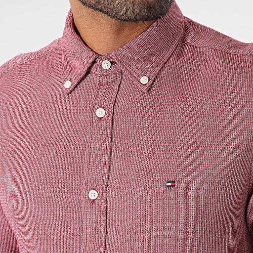Chemise Manches Longues Slim Brushed Dobby 2879 Bordeaux