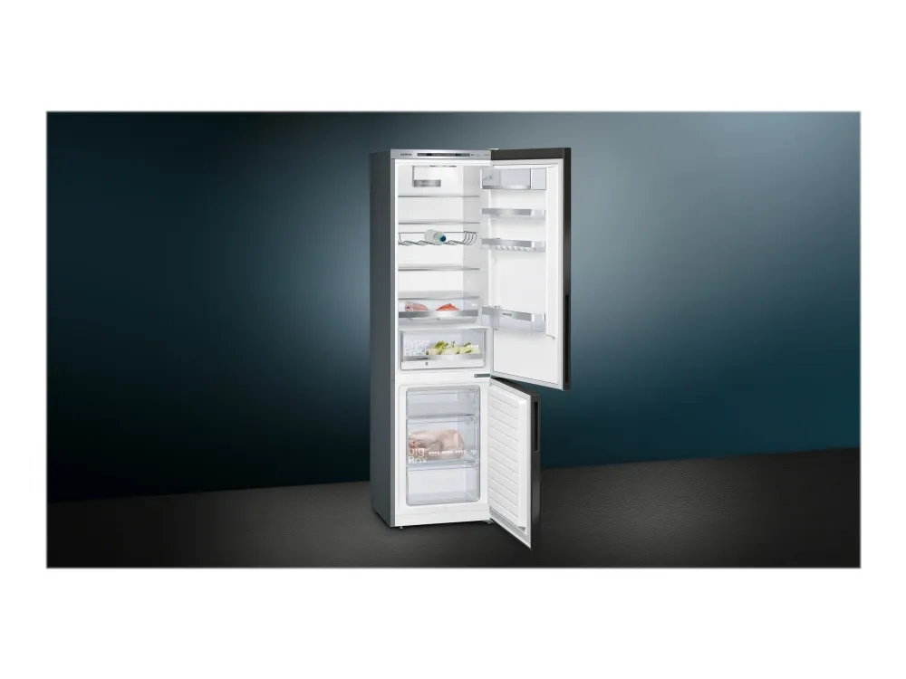 Siemens iQ500 KG39E8XBA - Køleskab/fryser - bund-fryser - bredde: 60 cm - dybde: 65 cm - højde: 201 cm - 343 liter - Klasse B - BlackSteel