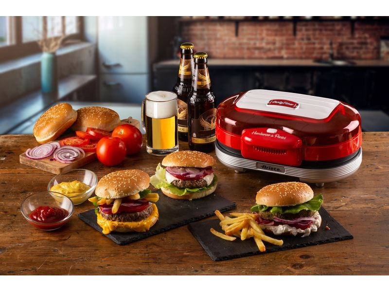 Ariete Hamburger-Grill Party Time ARI-205-RD 1200 W, Rot/We Hamburger-Maschine