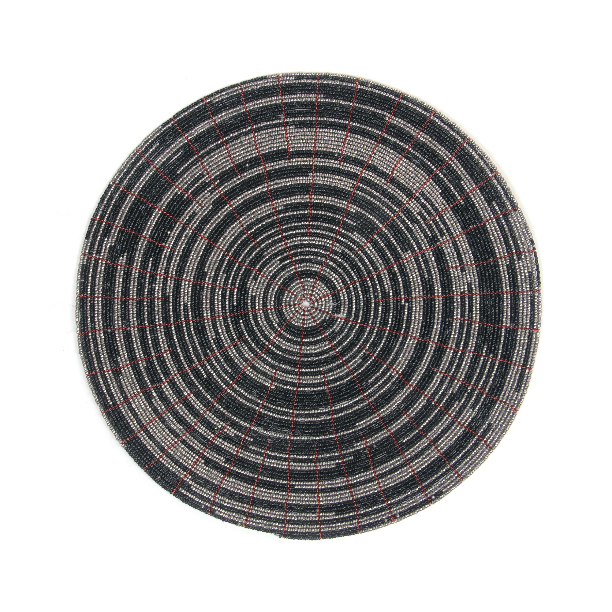 Glasperlenablage, schwarz, silber, Ø 30 cm zu 12,80