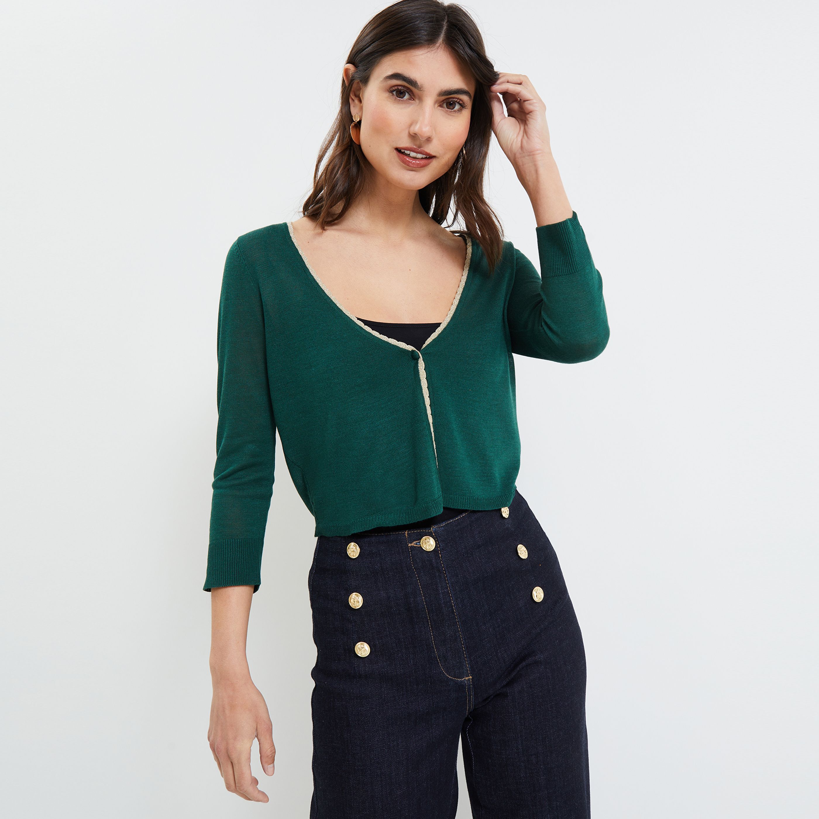 Gilet court femme - VERT