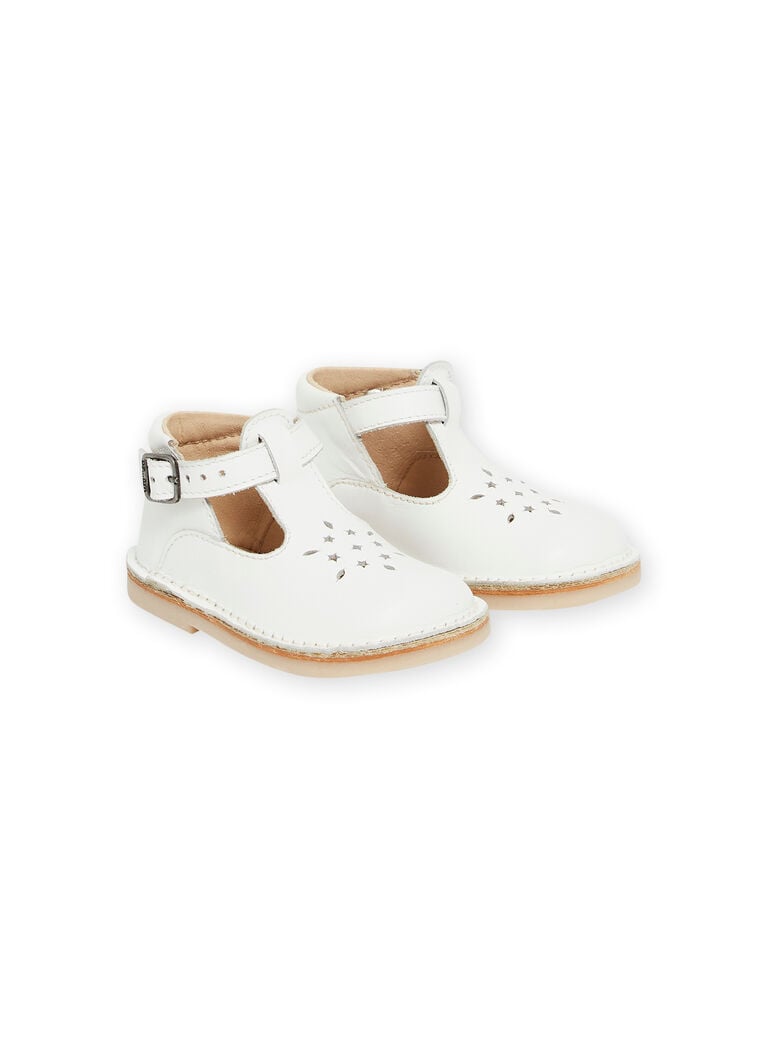 Salomés perforées blanches bébé garçon