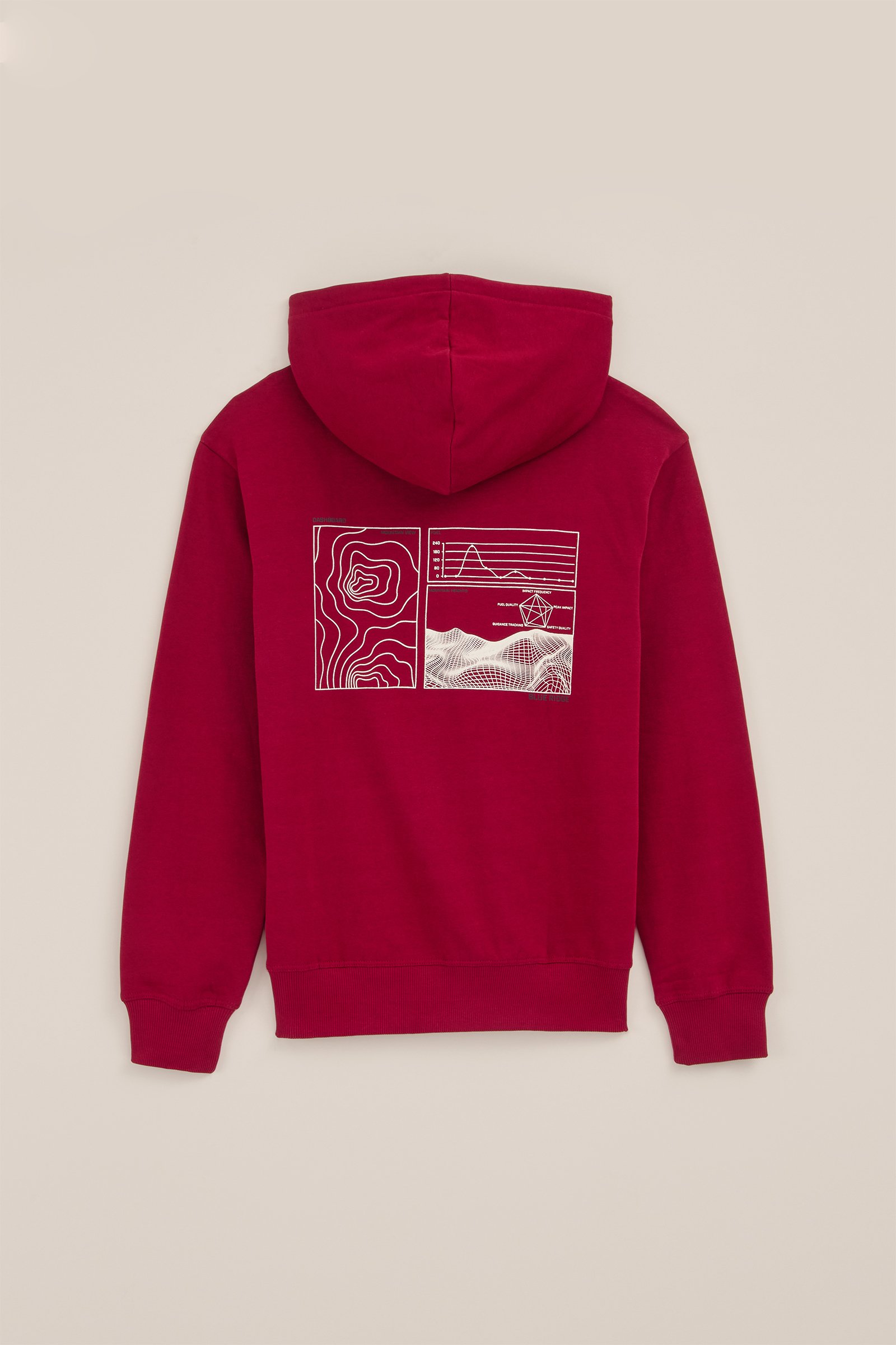 Jongens hoodie met opdruk Blue Ridge Donkerrood