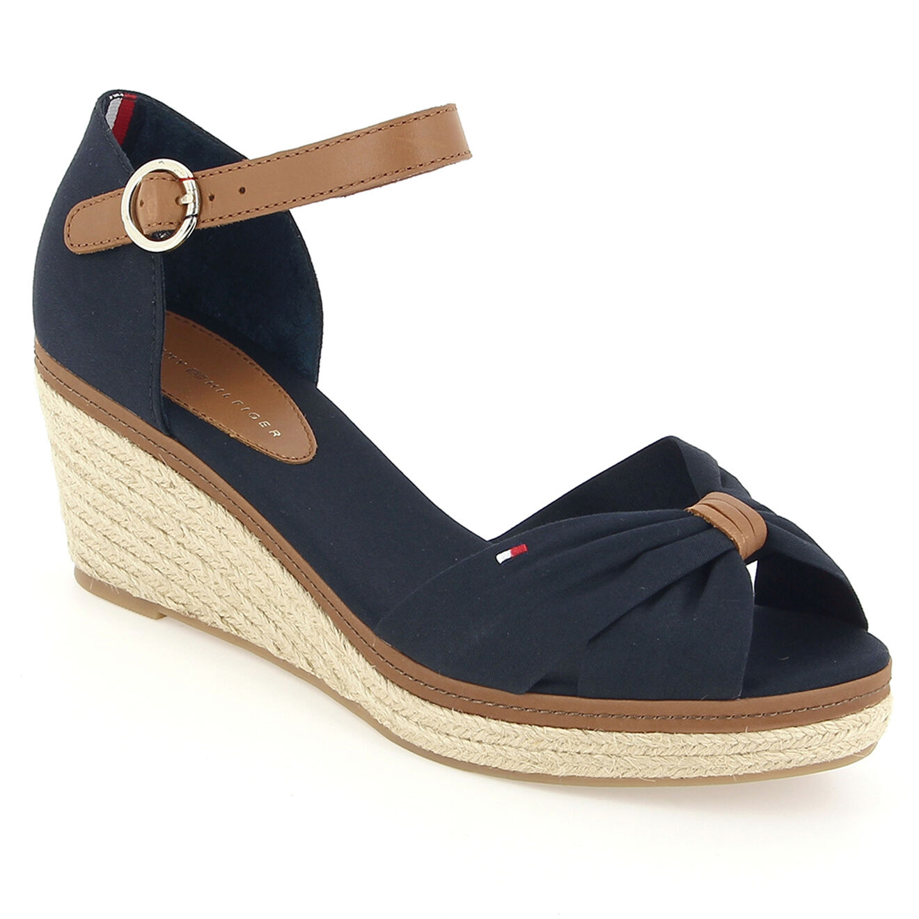 Tommy Hilfiger Sandales compensées Iconic Elena bleu marine - Talon 6 cm