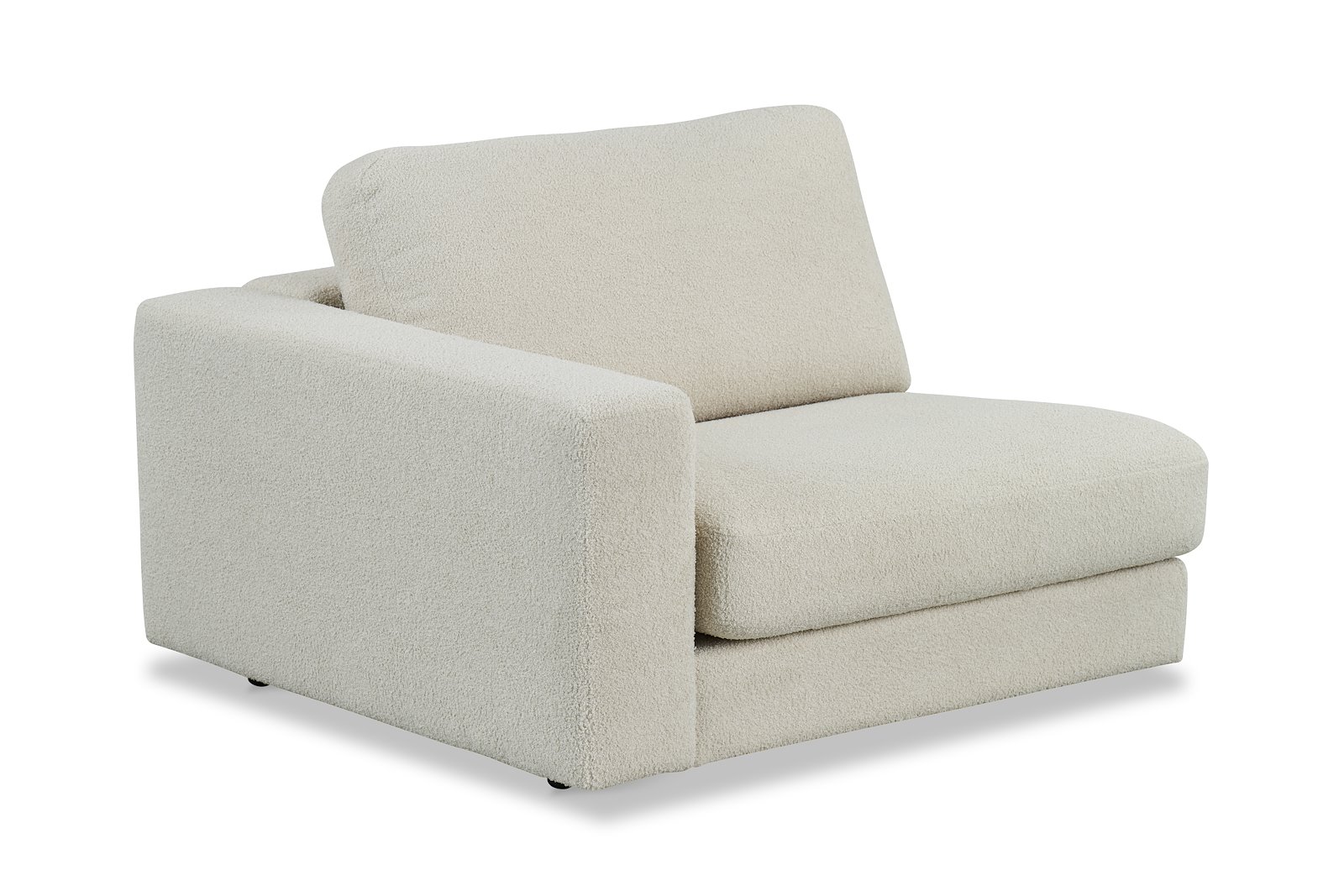 Monza sofa moduler 1,5-seter arm venstre. Tekstil Now or Never 03 Cream med sorte ben