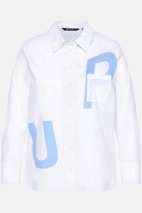 Hemdbluse, Buchstaben, Hemdkragen, Langarm
