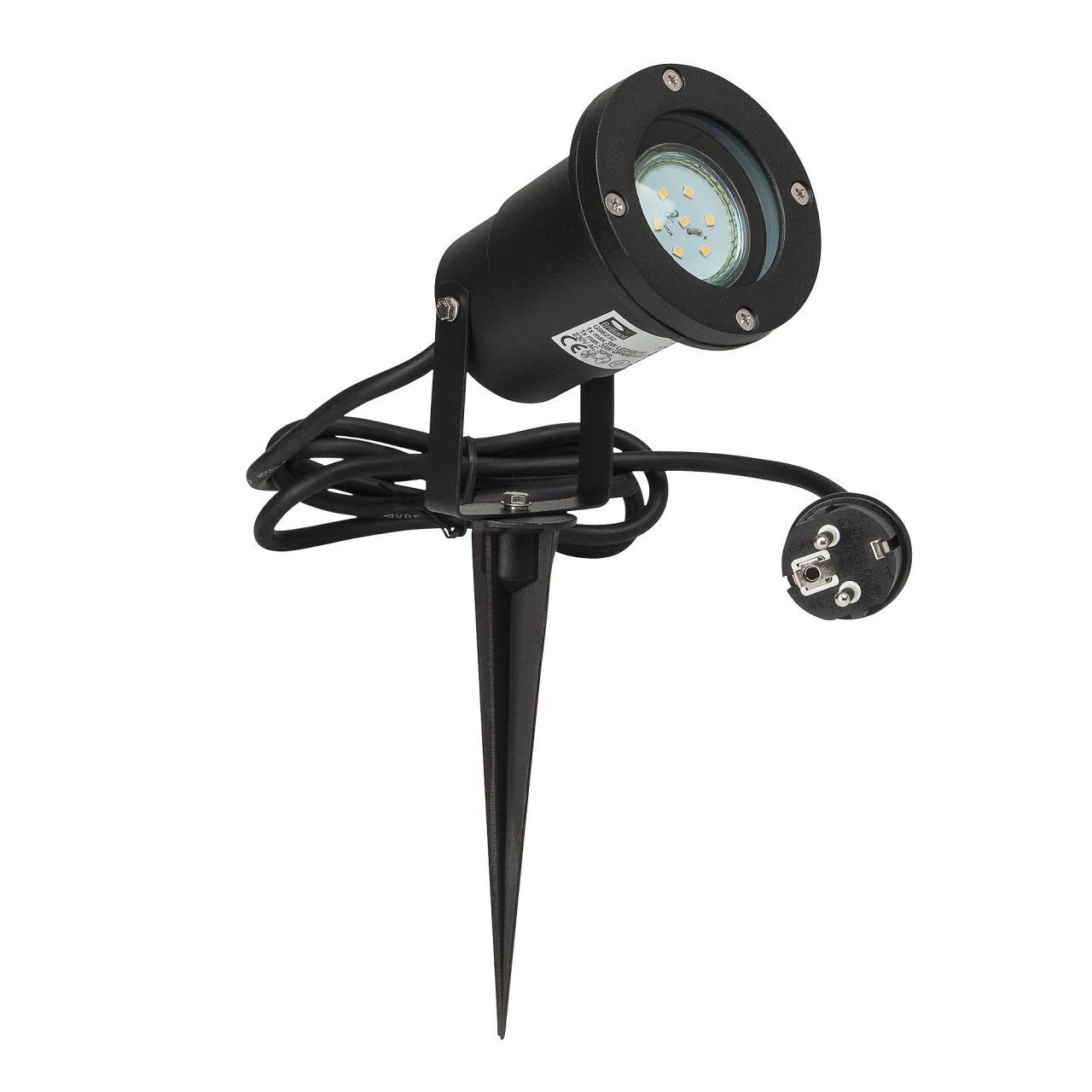 BRILLIANT Lampe Janko LED Außenerdspieß 32cm schwarz | 1x LED-PAR51, GU10, 3W LED-Reflektorlampe inklusive, 250lm, 3000K | IP-Schutzart: 44 - spritzwassergeschützt | Energiesparend und langlebig durch