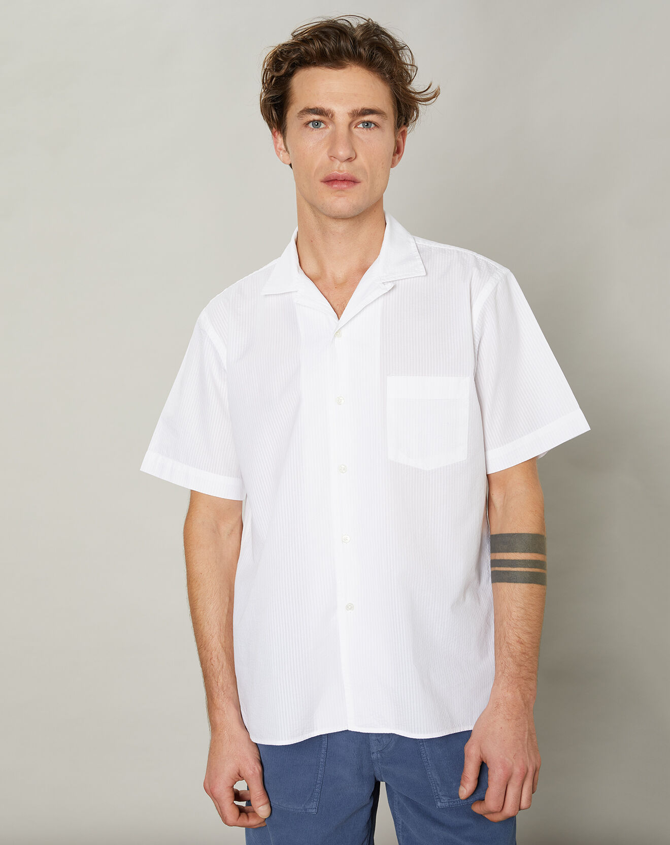 Hartford Chemise regular Palm blanche