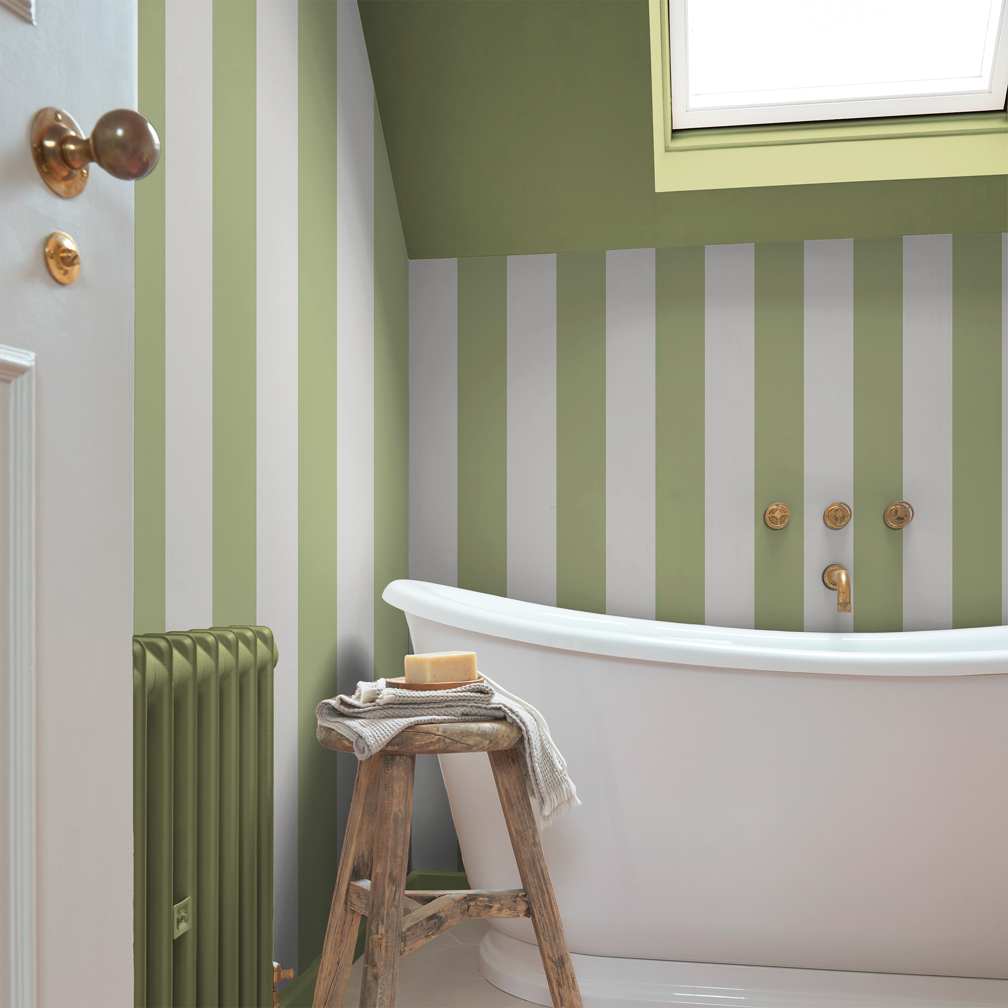 Vliesbehang quartet stripe green