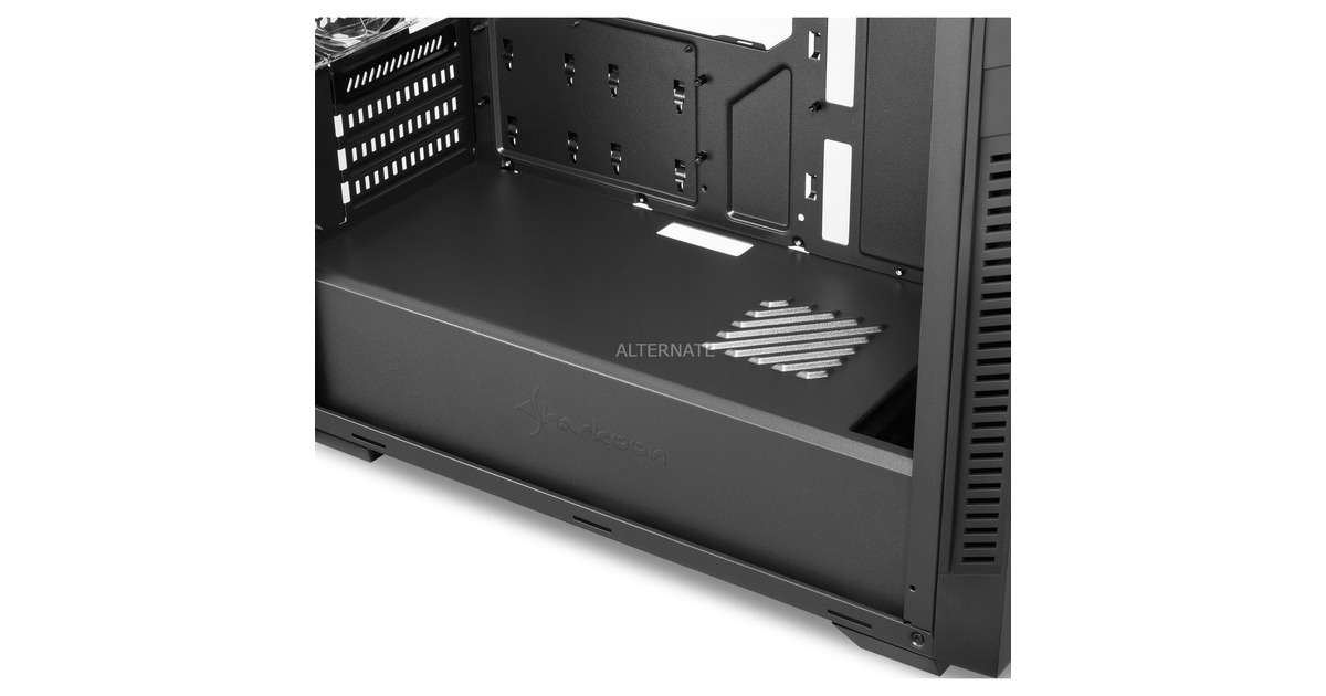 SharkoonS1000 midi tower behuizing  (Zwart | 2x USB-A)