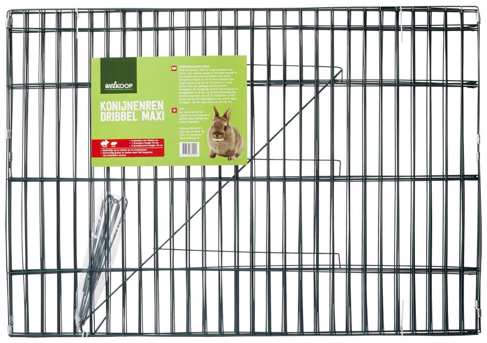 Welkoop Dribbel Maxi - Konijnenren - Groen - 63x90x540 cm