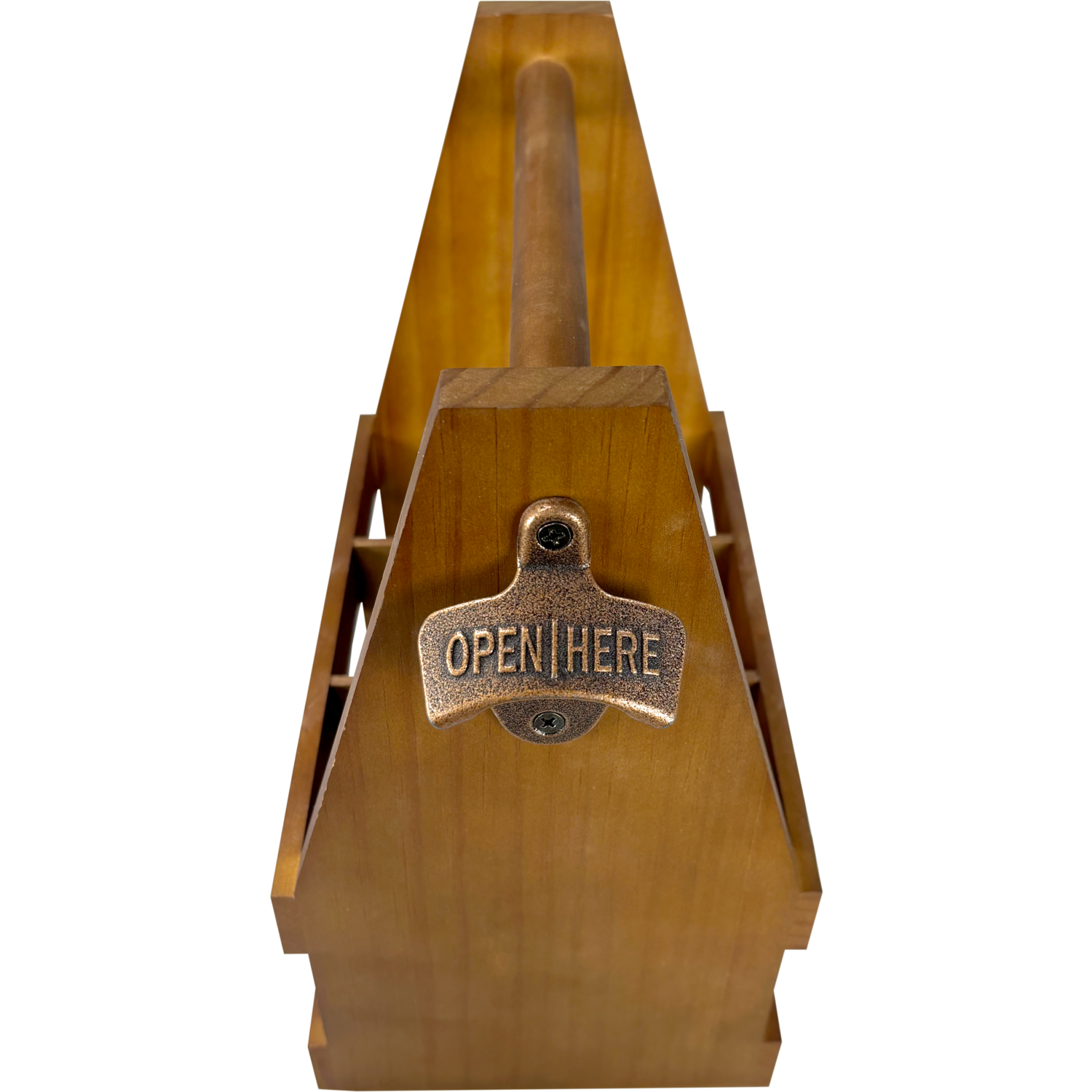 Biertray, 6 flessen, 25x16x28.5cm, hout, bruin