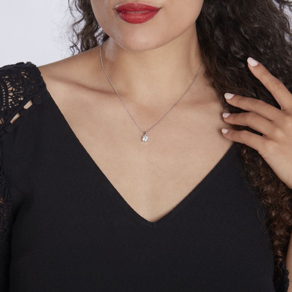 Collier Lynna Argent Blanc Oxyde De Zirconium