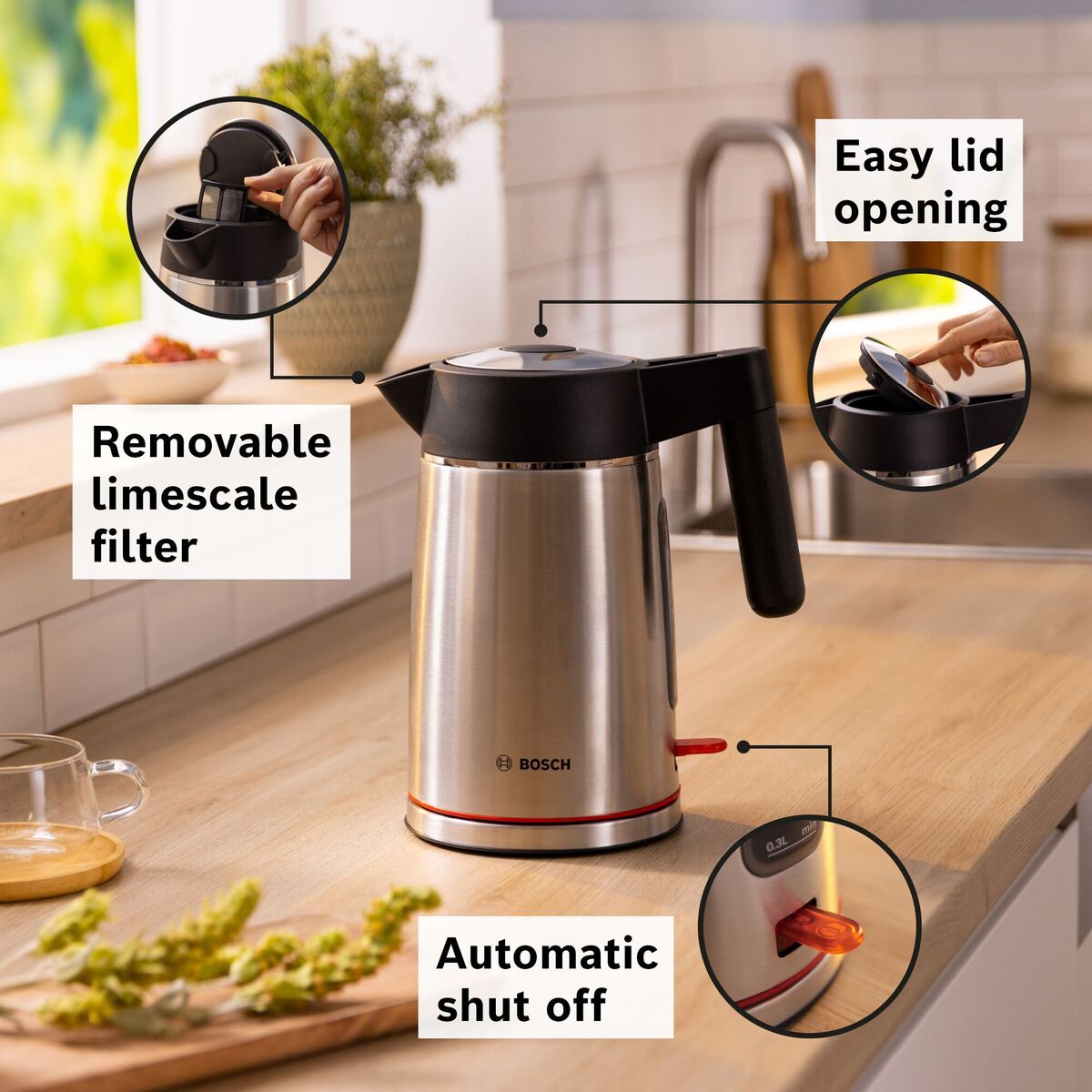MyMoment vannkoker 1.7 liter, rustfritt stål