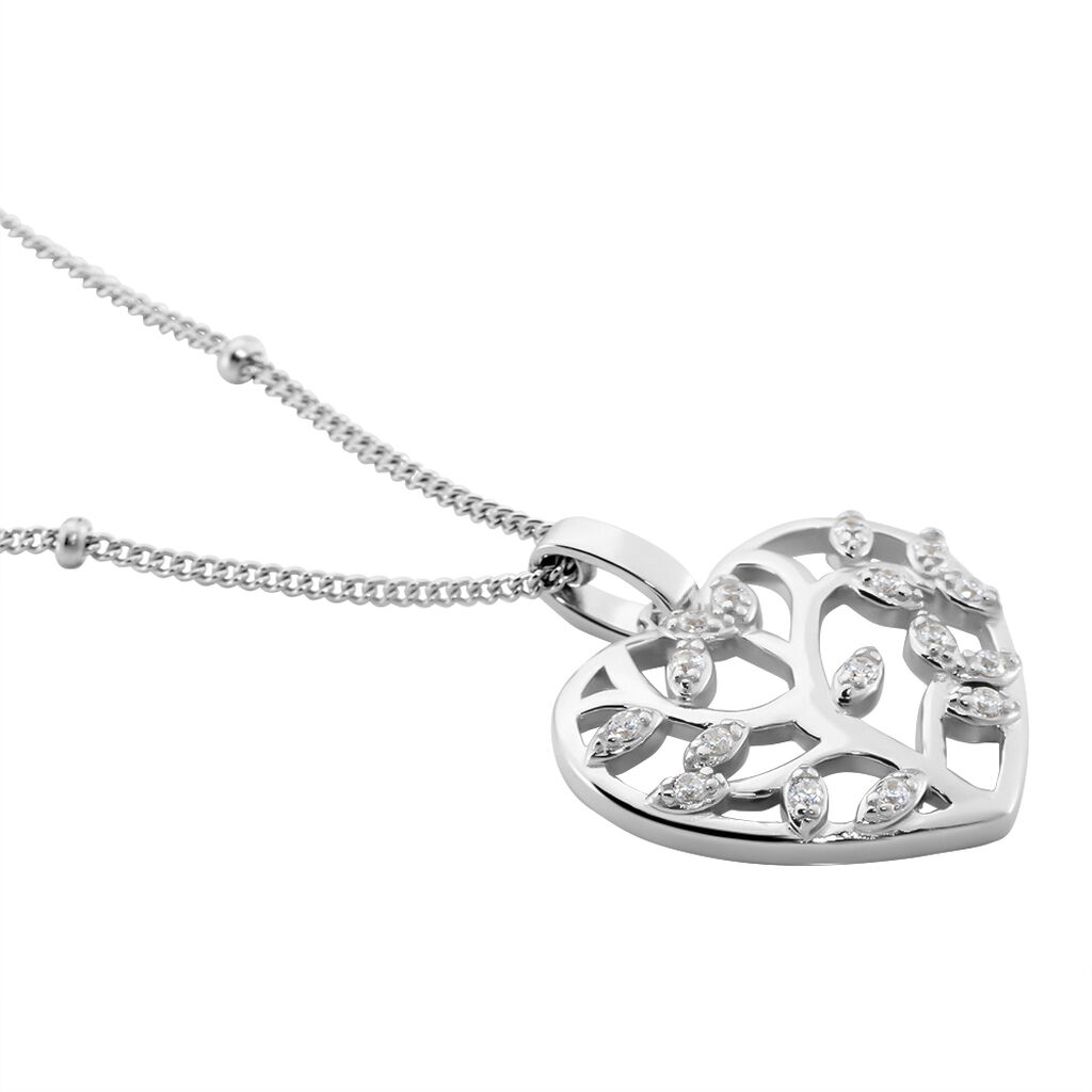 Collier Argent Rechef Oxydes De Zirconium