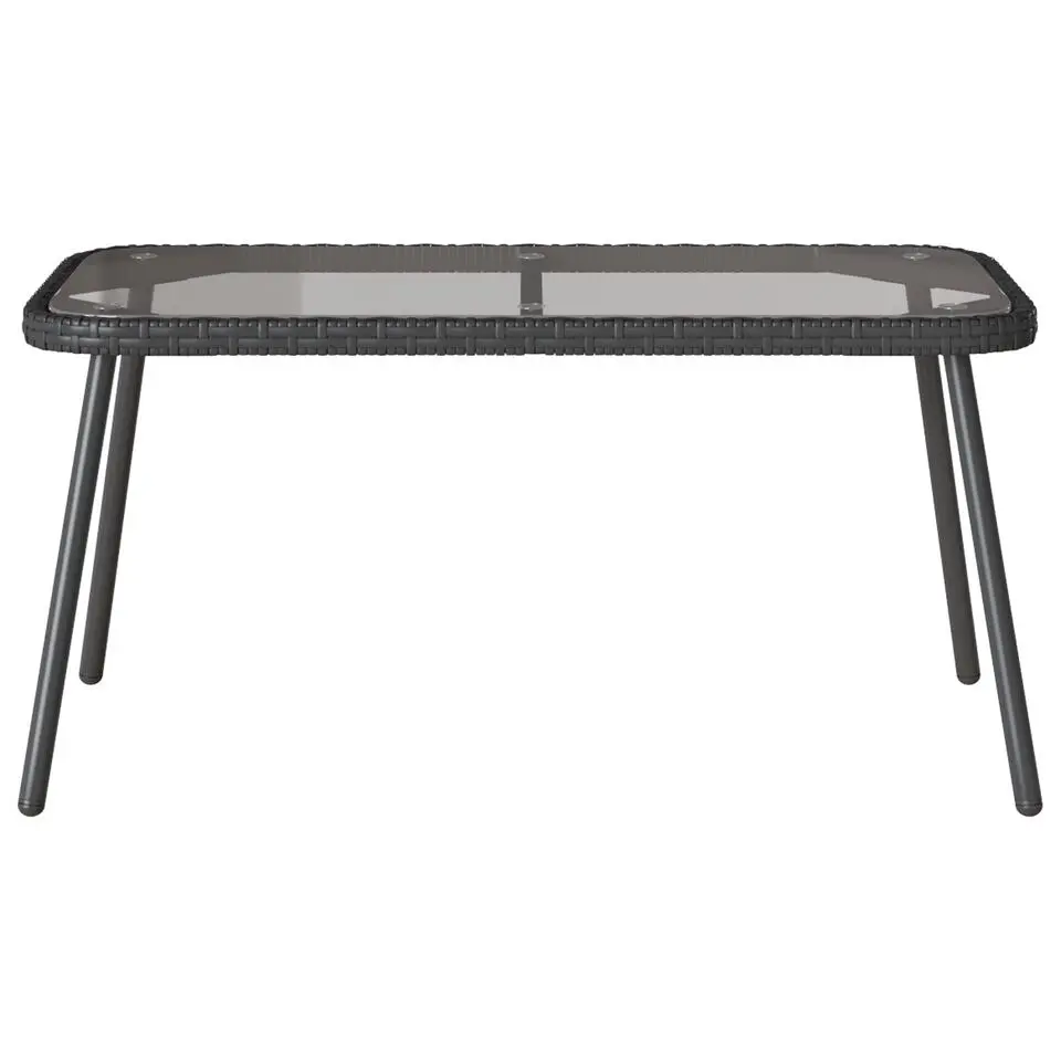 vidaXL - Salontafel - Zwart - Poly rattan - 90 x 45 x 43 cm