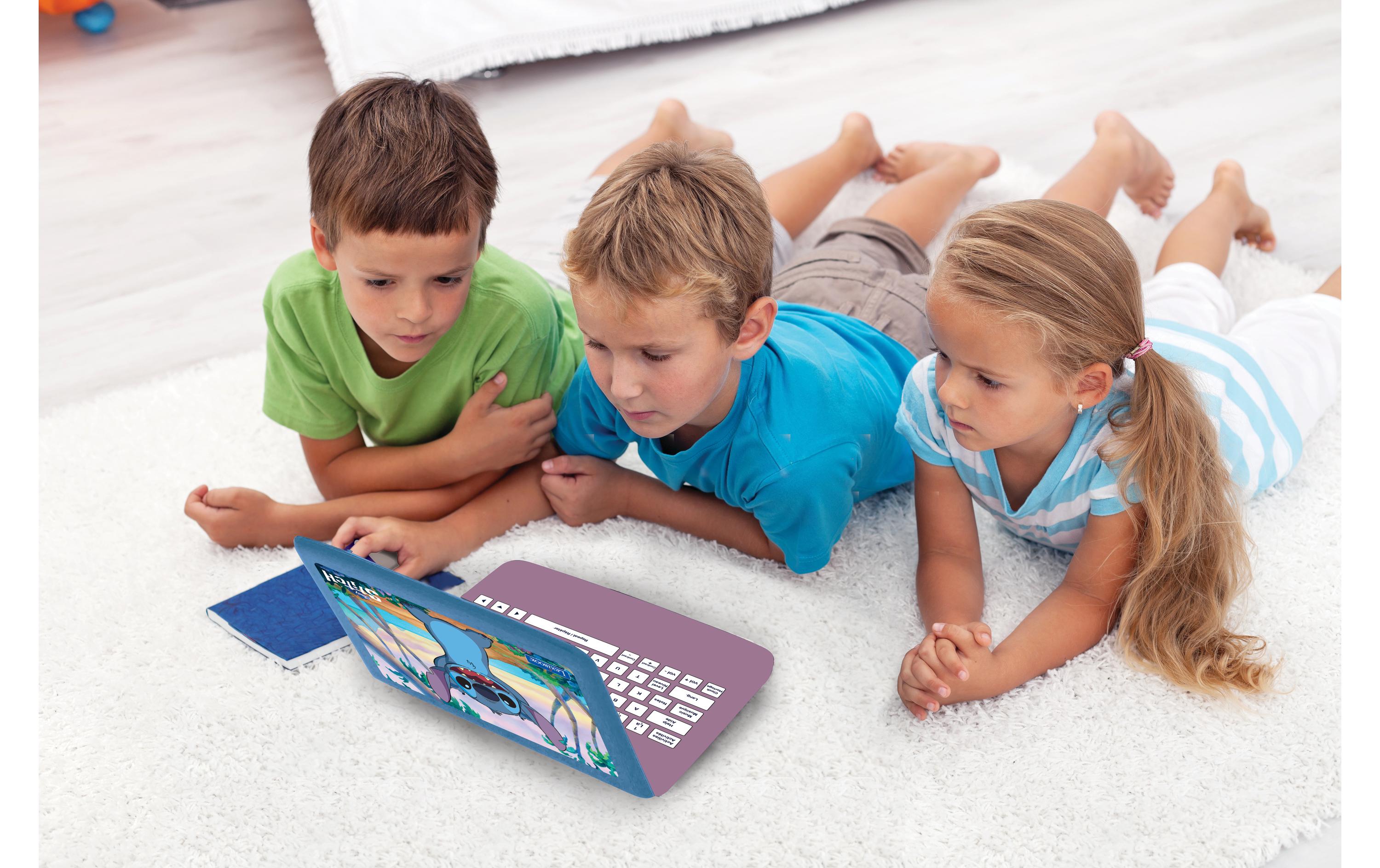 Lern-Laptop Stitch DE/ENG mit 124 Aktivitäten Blau/LilaZweisprachiger sprechender Bildungslaptop