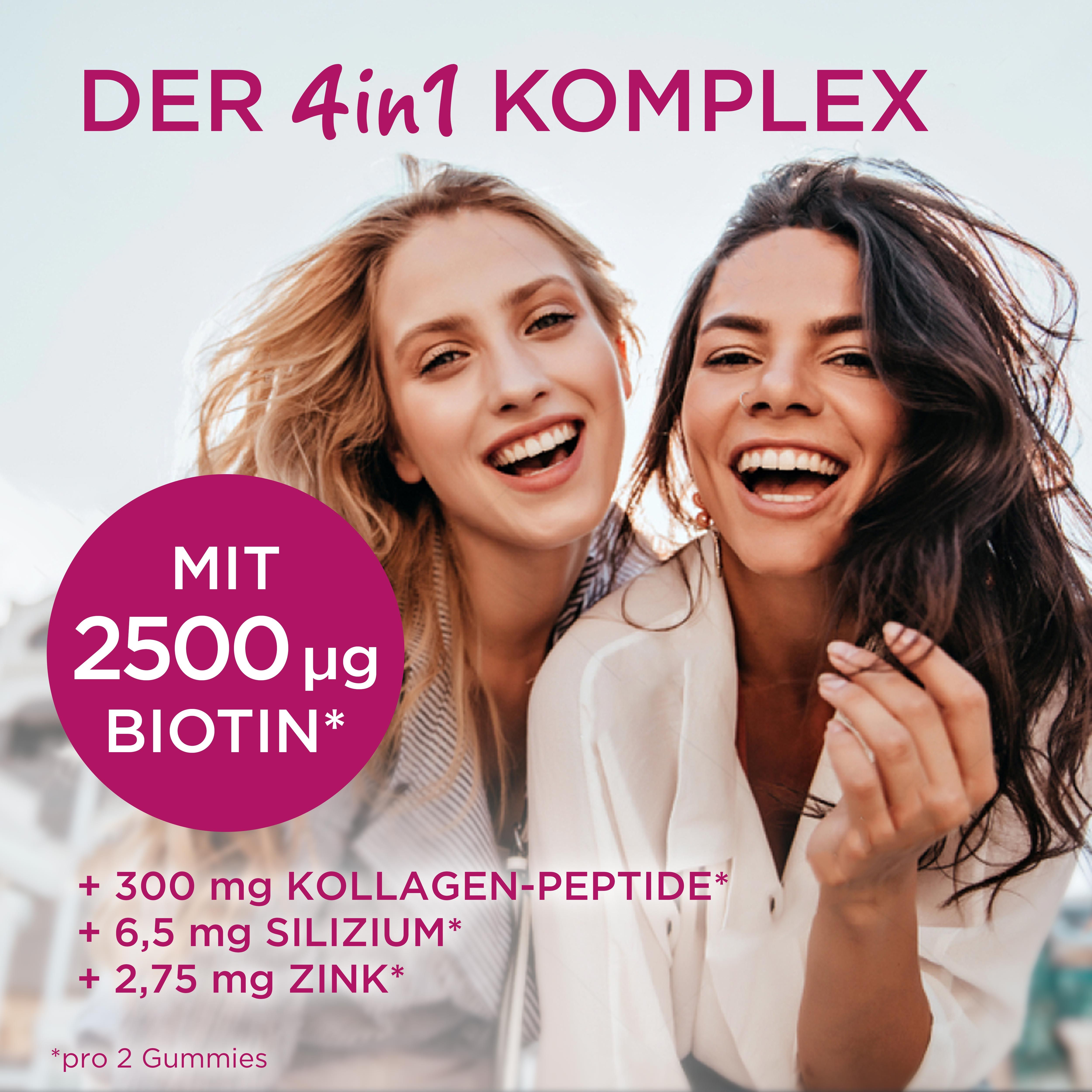 Nature's Way Hair Skin Nails Gummies - Biotin hochdosiert für Haarwachstum - mit Vitamin A, C, E