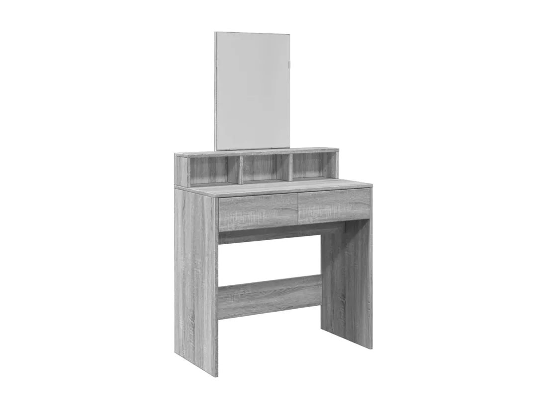 Coiffeuse avec miroir sonoma gris 80x41x144,5 cm