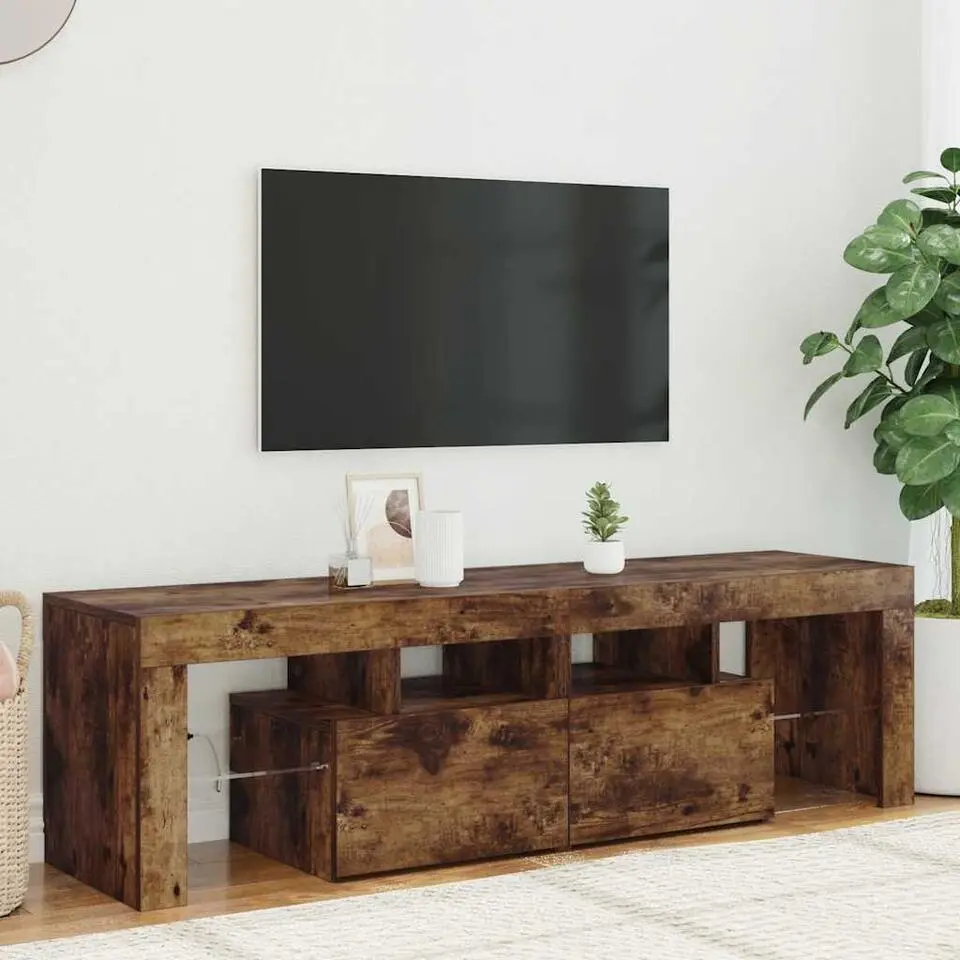 vidaXL - Tv-kast - Bruin - Bewerkt hout