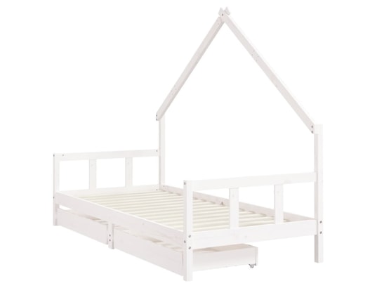 VIDAXL - Lit enfant Cadre de lit d'enfants tiroirs blanc 90x190 cm bois pin mass...