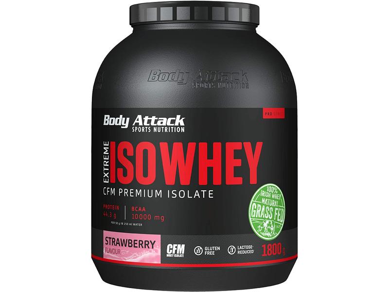 Body Attack Pulver Extreme Iso Whey Professional Erdbeere 1 Nahrungsergänzungsmittel mit wertvollem Whey Isolat