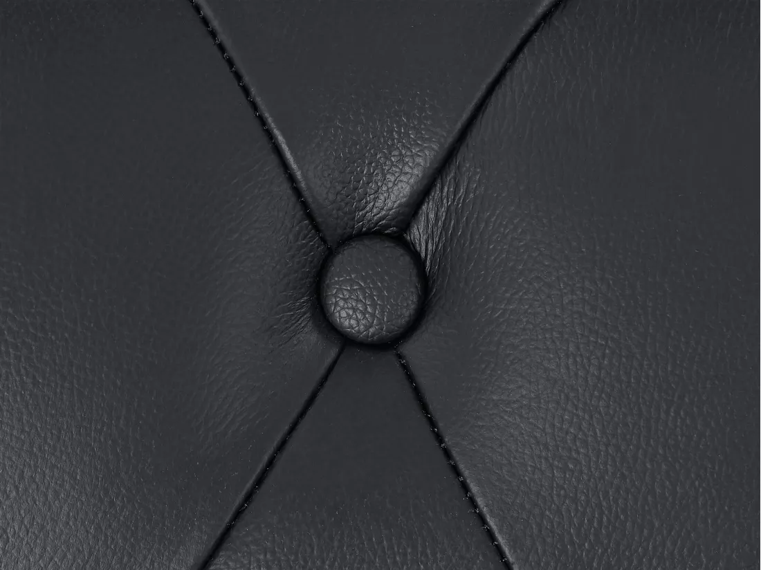 Canapé 2 places en cuir de buffle noir CHESTERFIELD