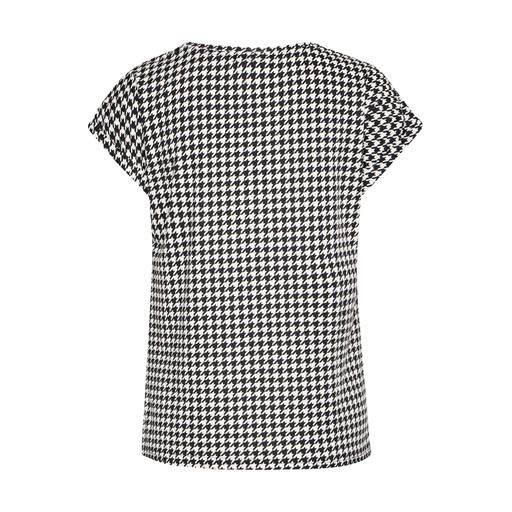 Fransa Kortærmet T-shirt, Black/White Houndstooth AOP, XXL