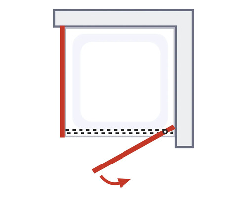 Douchedeur met zijpaneel SCHULTE Alexa Style 2.0 ExpressPlus 80 x 80 cm, aluminium profiel, helder glas met vuilafstotende coating, linksdraaiend, rechtsdraaiend