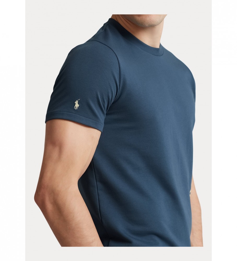 Camiseta azul com o logotipo da Ralph Lauren