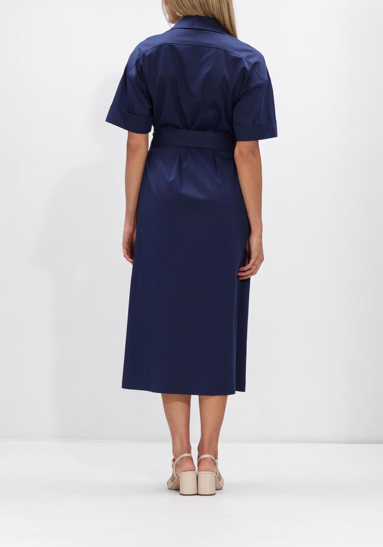 donkerblauwe caroline biss midi jurk 1112