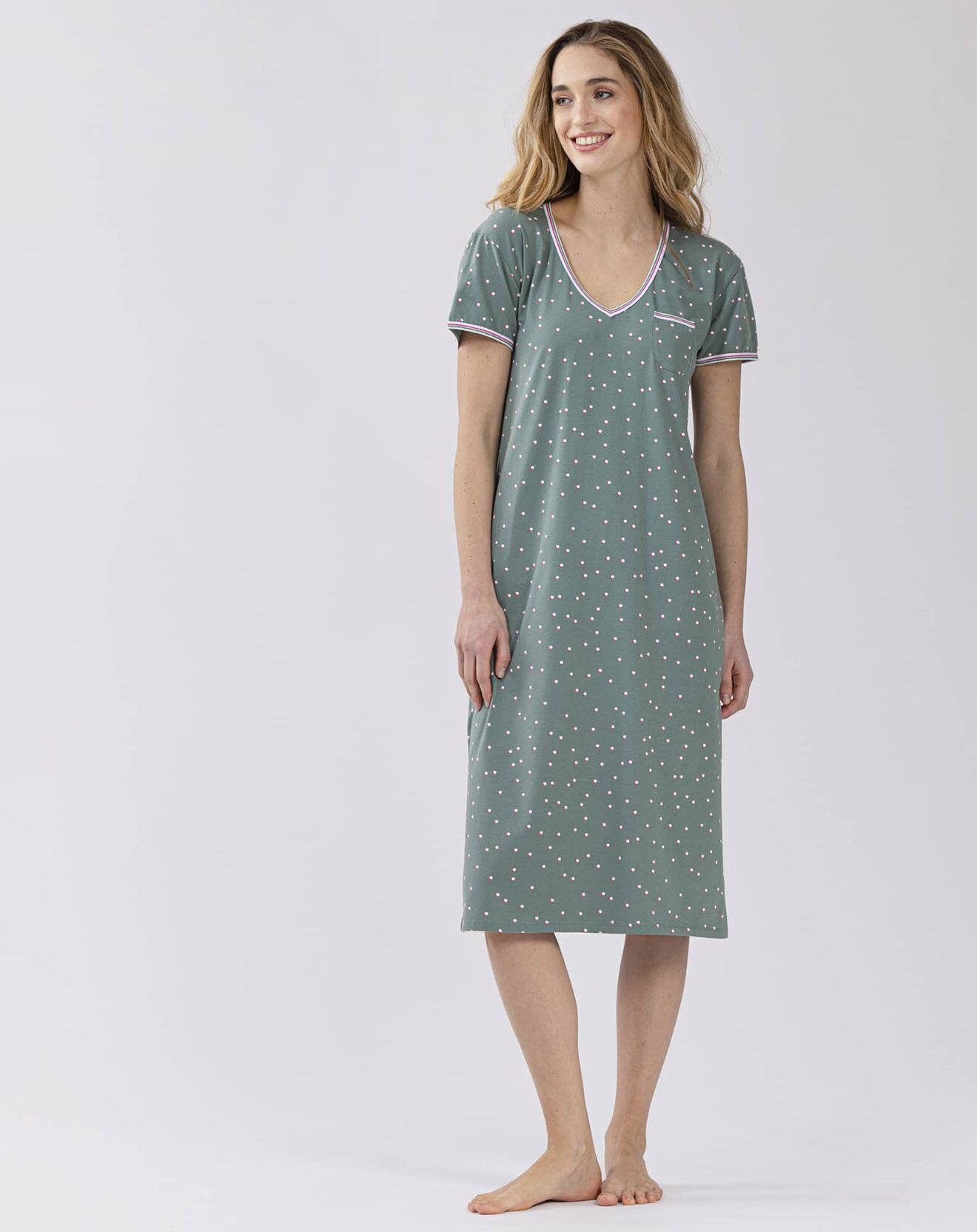 Le Chat Chemise de nuit Morning verte