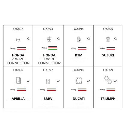 Connectique Oxford POUR CLIGNOTANTS SPECIFIQUES Suzuki Universel - Noir
