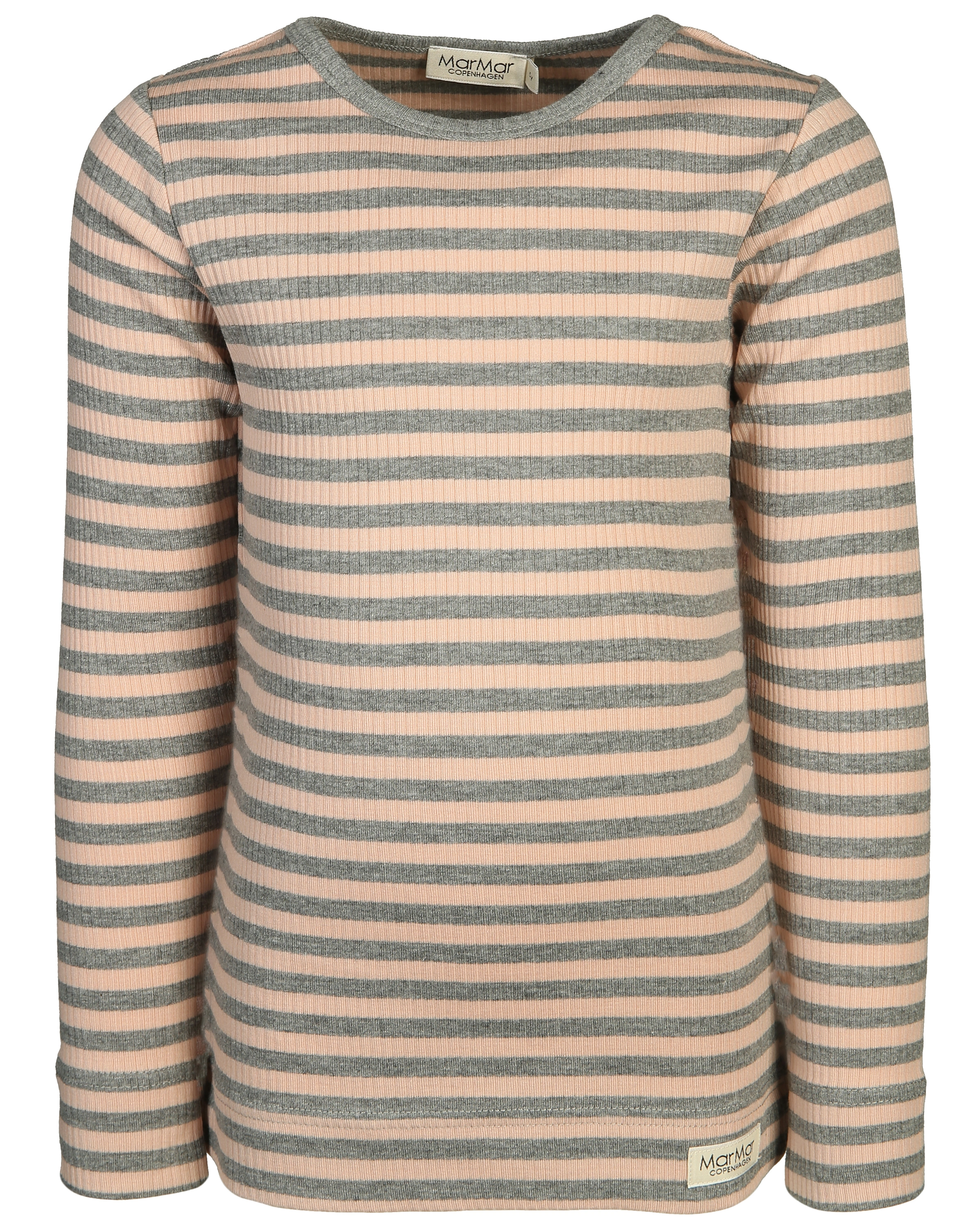 Langarmshirt RIB STRIPE in rose/grey melange