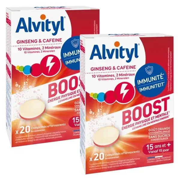 Alvityl Boost - Embalagem com 2 pacotes de 20 comprimidos cada