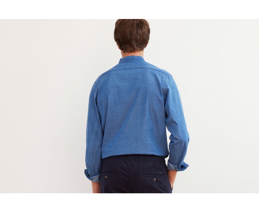 Chemise jean denim Indigo - Col officier - JOSEPH
