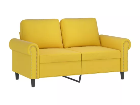 Ensemble de canapés 3 pcs avec coussins jaune velours