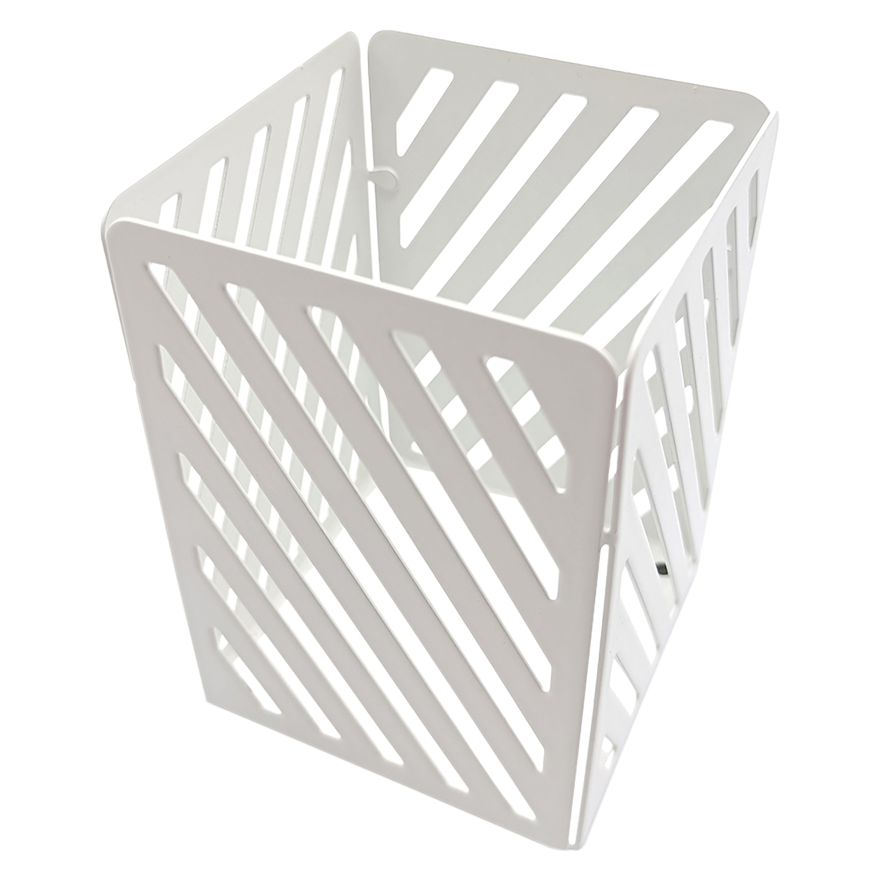 PORTA-LÁPIS AUCHAN EM METAL BRANCO 7X7X10CM