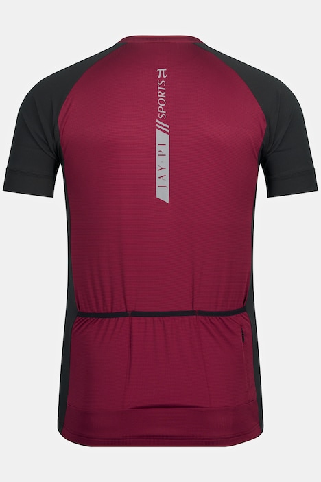 JAY-PI Rad-Trikotjacke, Bikewear, Rundhals, Halbarm, hinten Saumtaschen