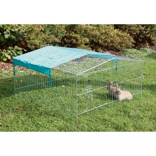 Parque para animais de estimação externo em metal prateado