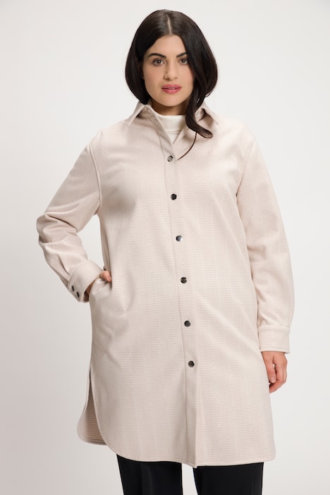 Hemdjacke, Shaket-Style, Streifen, Hemdkragen