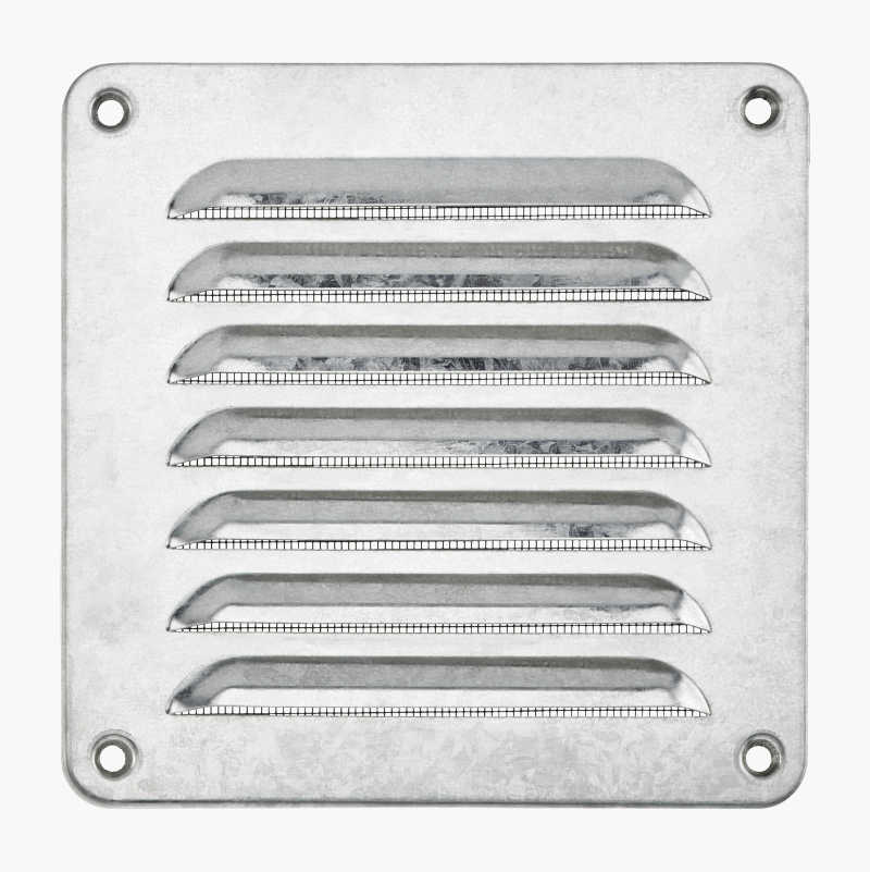 Ventilasjonsgitter, skruefeste, 155 x 155 mm