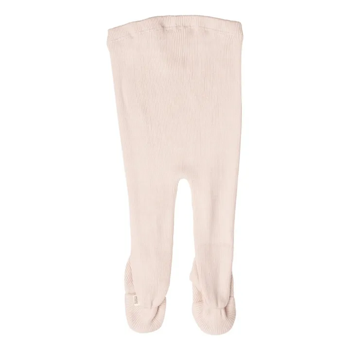 Minimalisma Collant Côtelé Coton et Soie Bamse | Rose pâle