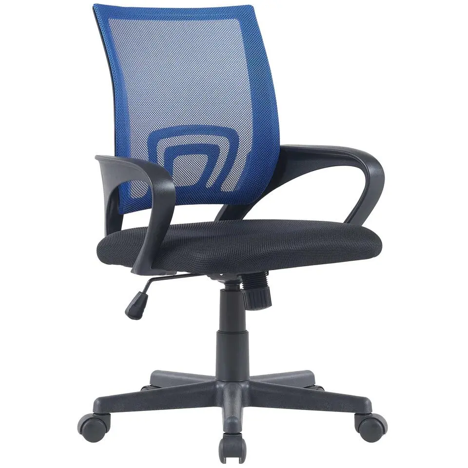 CLP Bureaustoel Genius zwart Frame - Kunstleer - blauw