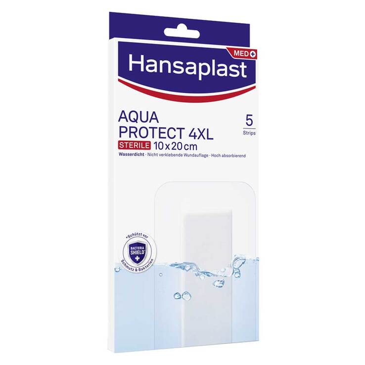 Hansaplast AQUA PROTECT 4XL Wundverband steril 10x20 cm, 5 St