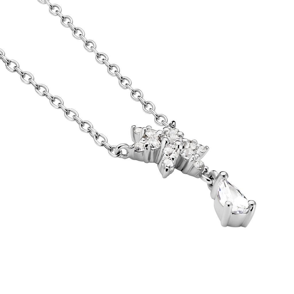 Collier Linas Argent Blanc Oxyde De Zirconium