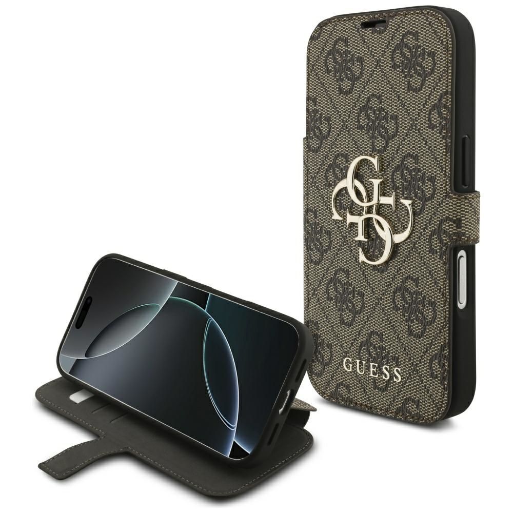 iPhone 17 Pro Leder Tasche Book 4G Metal Logo (GUBKP17L4GMGBR) - Braun
